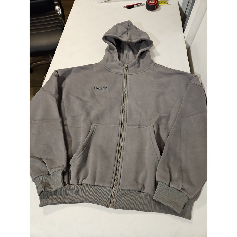 Comfrt Hoodie Full Zip Unisex Size Small Wolf Grey Oversized NEW